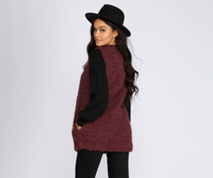 Bonito y elegante chaleco de piel sintética