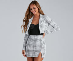 Perfectly Posh – Karierter Tweed-Blazer