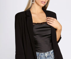 Übergroßer gewebter Boyfriend-Blazer