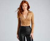 Top de gamuza sintética All The Deets