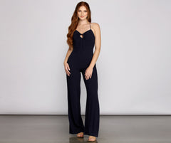 Leinen-Jumpsuit im klassischen Stil