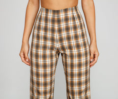 Bringen Sie die Flare Plaid Pants