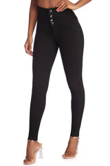 Pantalones de cintura alta con botones