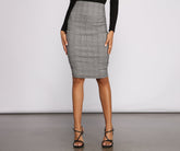 Faldas midi de cintura alta a cuadros preppy