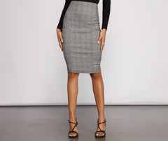 Faldas midi de cintura alta a cuadros preppy