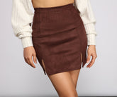 Minifalda de ante sintético Double Trouble