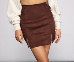 Minifalda de ante sintético Double Trouble