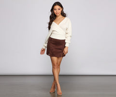 Minifalda de ante sintético Double Trouble