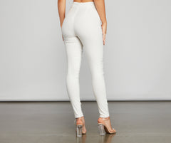 Pantalones de cintura con lazo de estilo chic