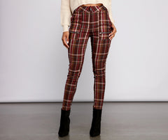 Preppy and Poised – Karierte Skinny-Hose