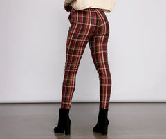 Preppy and Poised – Karierte Skinny-Hose