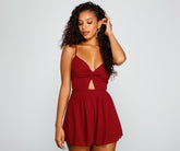 A Chic Look Twist-Front Romper