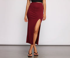 Faldas largas acanaladas con abertura alta