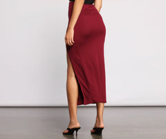 Faldas largas acanaladas con abertura alta