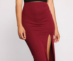 Faldas largas acanaladas con abertura alta