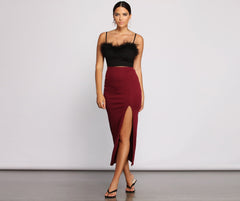 Faldas largas acanaladas con abertura alta