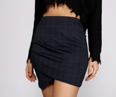 Minifaldas asimétricas con estampado de pata de gallo