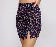 Minifalda floral con detalles ditsy