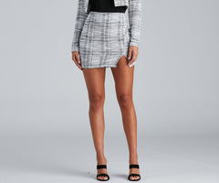 Perfectly Posh Tweed Plaid Skirts