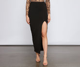 Faldas midi básicas con abertura alta