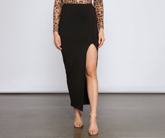 Faldas midi básicas con abertura alta