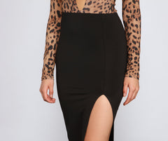 Faldas midi básicas con abertura alta