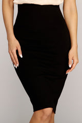 Faldas tubo de cintura alta de punto Ponte