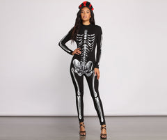 Traje de gato de punto Skelton de Bad to the Bone