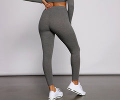 Leggings de cintura alta de punto acanalado