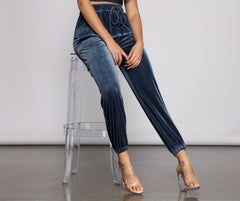 Joggers de terciopelo de tiro alto So Luxe