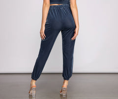 Joggers de terciopelo de tiro alto So Luxe