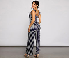 Nautical Babe – Gestreifter Jumpsuit