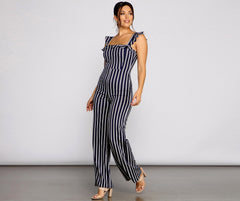 Nautical Babe – Gestreifter Jumpsuit