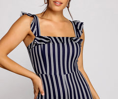 Nautical Babe – Gestreifter Jumpsuit
