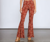 Pantalones de cintura alta con estampado paisley chic