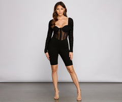 Mono de motociclista con corsé Chic Beauty