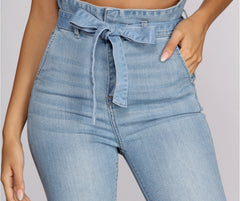 Vaqueros ajustados con efecto paperbag Rise Higher