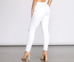 Vaqueros pitillo destruidos de tiro superalto Bella