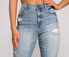 Vaqueros boyfriend desgastados de tiro alto Rocky