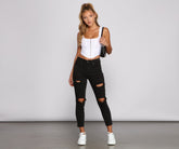 Vaqueros pitillo destruidos de tiro alto Bella