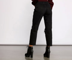 Vaqueros boyfriend desgastados de tiro alto On the Edge