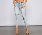 Clara – Hoch sitzende Skinny-Jeans mit Distressed-Details