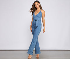 Denim Diva Neckholder-Jumpsuit