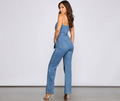 Denim Diva Neckholder-Jumpsuit