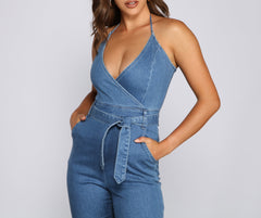 Denim Diva Neckholder-Jumpsuit