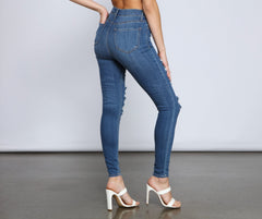 Klassische High Rise Super Skinny Destructed Jeans