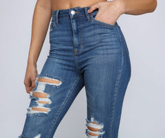 Klassische High Rise Super Skinny Destructed Jeans