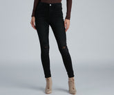 New In Town – Mittelhohe Skinny-Jeans im Used-Look mit verkürzter Länge