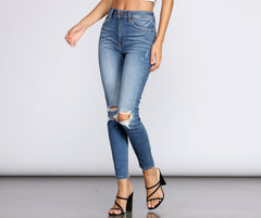 Bella Distressed-Jeans mit superhohem Bund