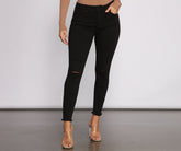 Clara – Schwarze Skinny-Jeans mit hohem Bund